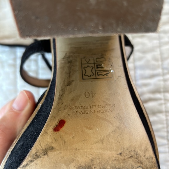 Free people Remi suede black leather platform Mary jane chunky block heels 40 - Picture 6 of 16